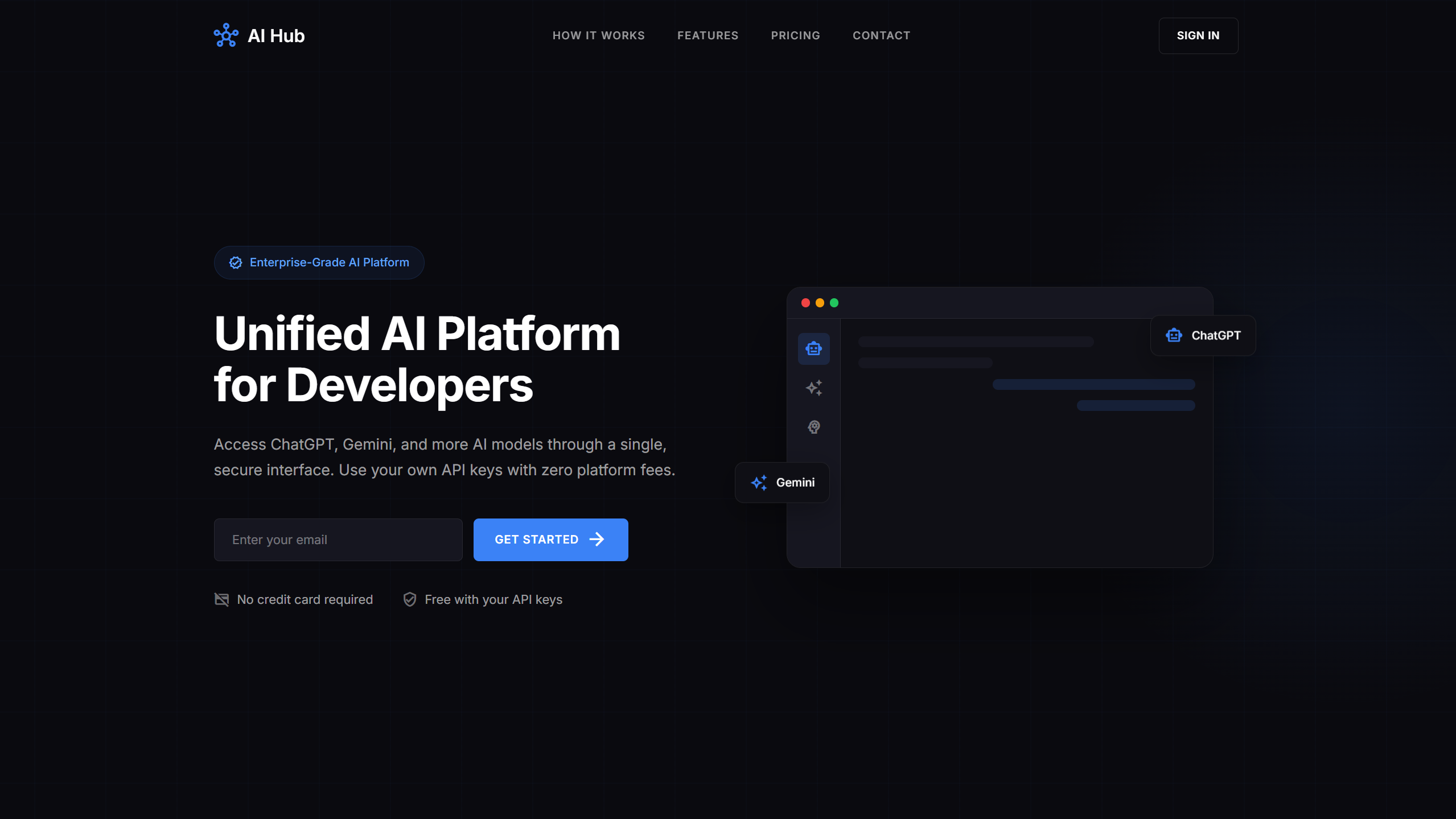 AI Hub Dashboard Screenshot